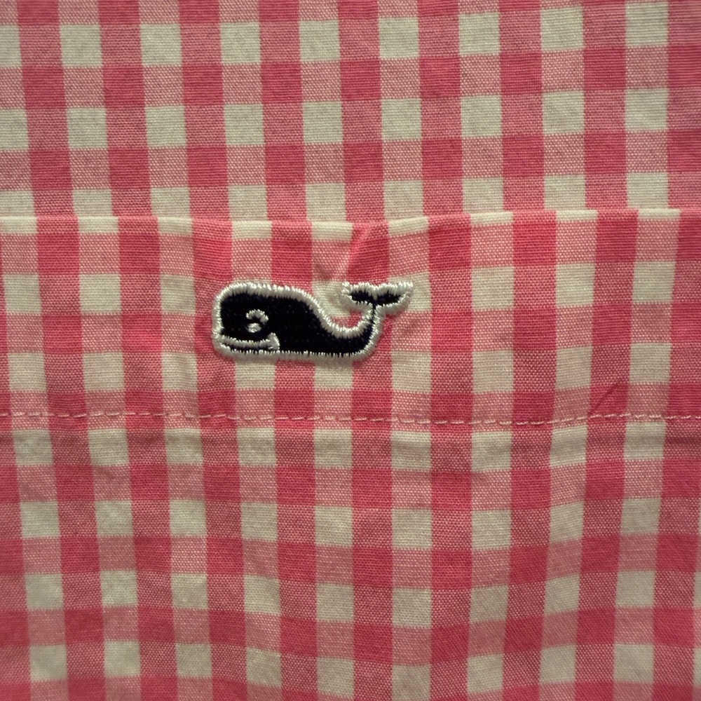 Vineyard Vines Pink Gingham Classic Fit Button Do… - image 5